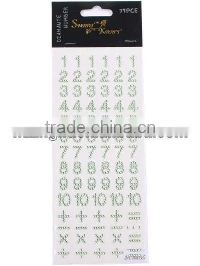 Diamante Number Body Jewelry Sticker