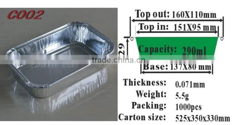 6 inches Airline Aluminum Foil Tray C002