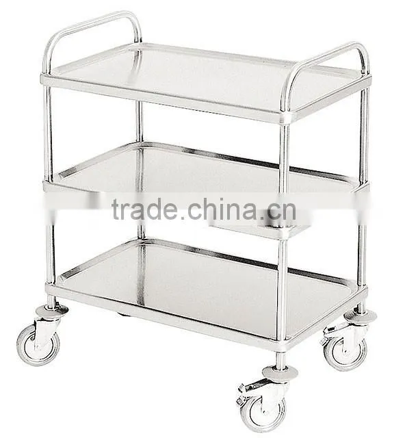 Icegreen Heavy Duty Stainless Steel Dining Cart With 3 Shelves