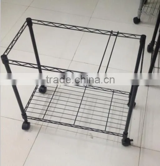 Icegreen Office Use Black Mesh Letter Size File Cart with 2 File Drawers