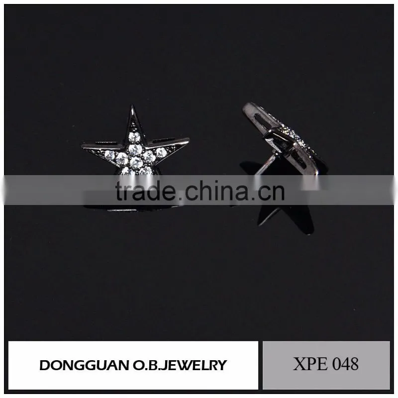 Brass fashion stud earrings, women earrings,diamond earrings fashion jewelry 2016