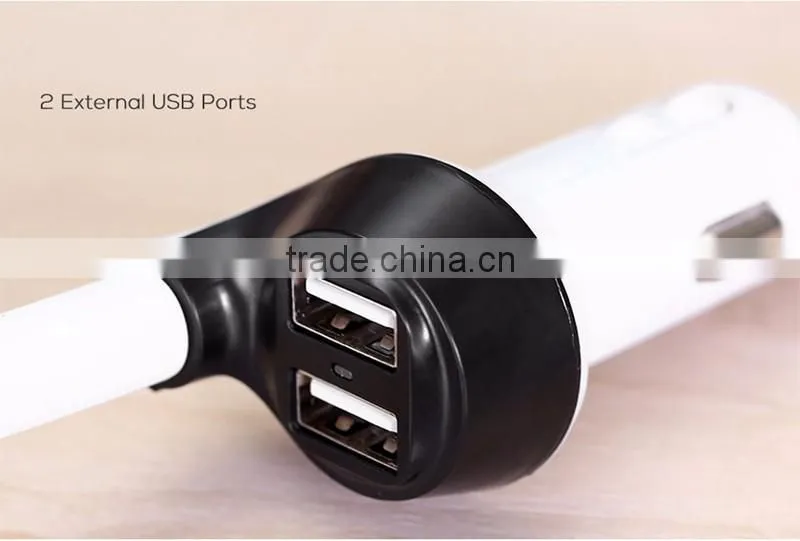 Mini 12V Car Steam Humidifier Air Purfier Aroma Diffuser Essential Oil Diffuser Aromatherapy Mist Maker Fogger with 2 USB Port