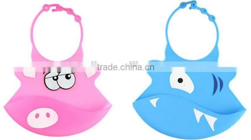 Colorful and cute Soft Silicone Baby Bib, Easy to Rinse and Re-use Baby Bibs