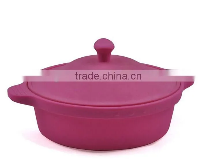 microwave cooking silicone steamer with handle and cover