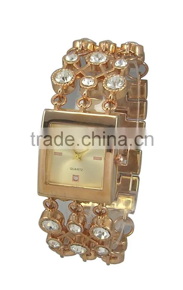 Quartz Watches Japan Movt Watch With Stone Chain Strap OEM services