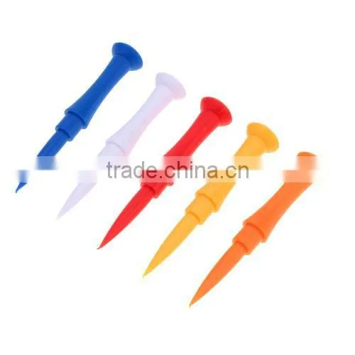 50Pcs 75mm Mixed Color 3 Sections Step Down Golf Tees