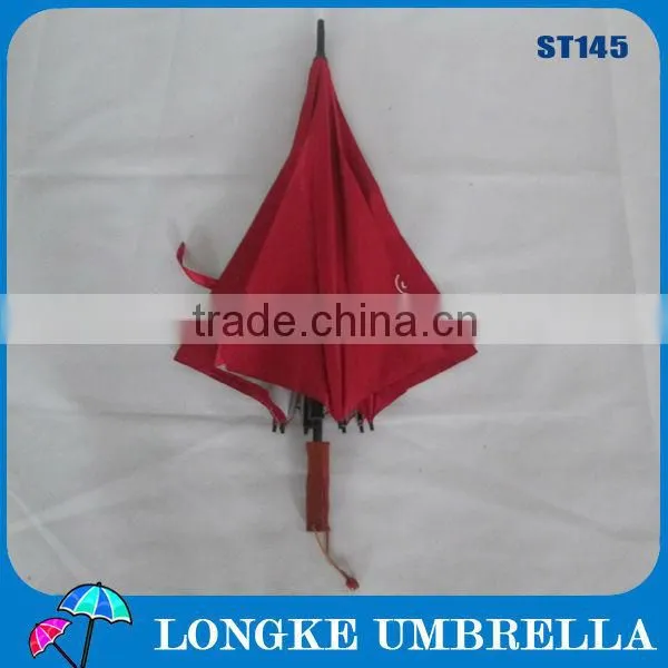 high quality golf wood fiberglass shaft umbrella, can print logo umbrella,UV promotional manual open umbrella