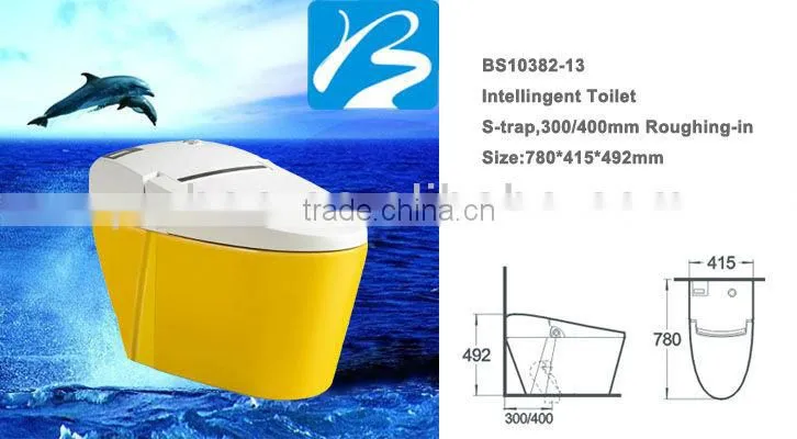 Intelligent Yellow One Piece Toilet Sanitary