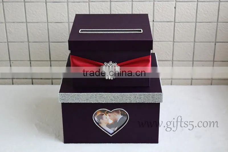 Specail wedding post box wedding card box wedding money box wiht photo frame