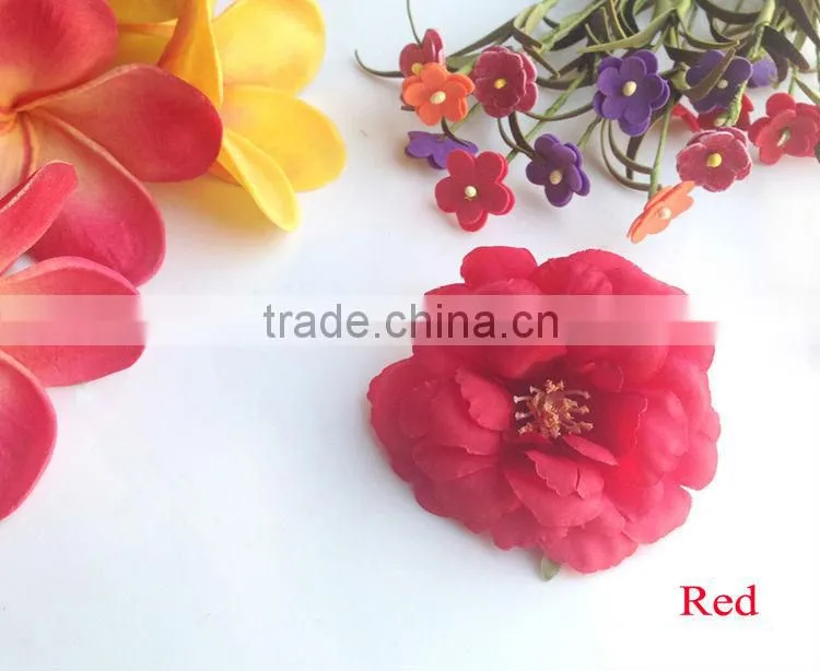 Elegant Silk Fabric Hair Flower Decoration Flower Artificial Cute Peony Hair Flower Clip