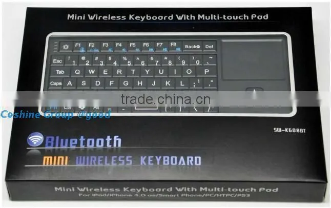 Mini wirelesss keyboard with Multi-touch pad for Android Mini PC iPod/iPhone 4.0 OS/Smart Phone/PC/HTPC/PS3