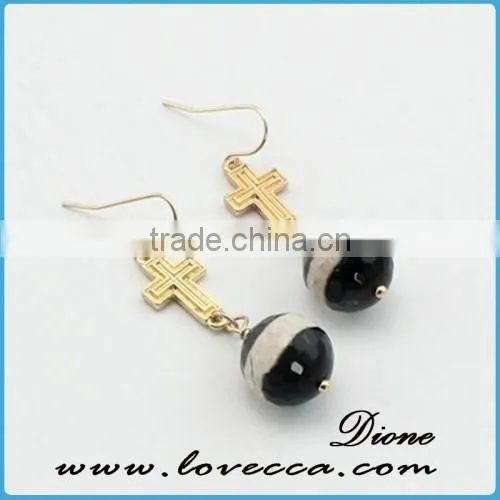 Elegant fancy beautiful luxery imitation red ruby gemstone earring jewelry