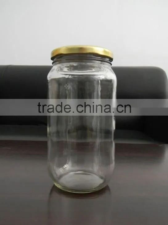 hot sale clear 1L glass bottle with metal lid
