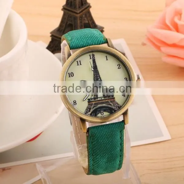 Wholesale Newest Retro Canvas Tower Watch Design