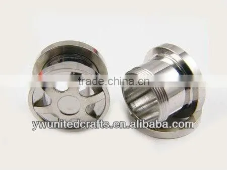 PAIR Steel Wheel Flesh Tunnel Ear Gauges Plugs