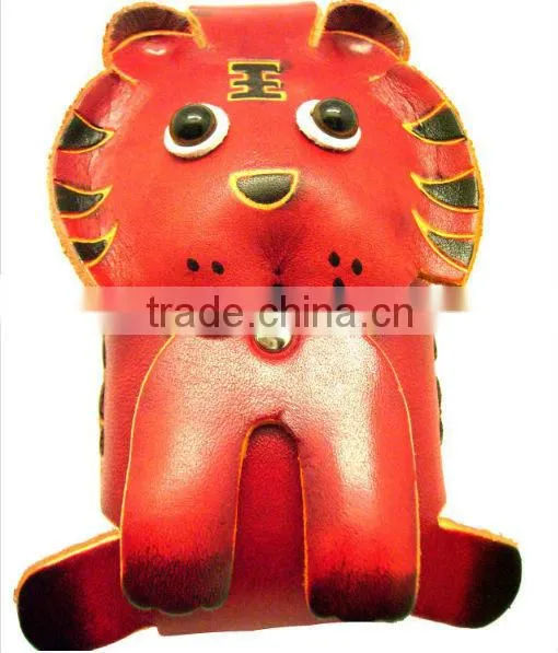 wholesales animal shaped genuine leather coin purse/ wallet handmade leather coin purse customized leather coin purse