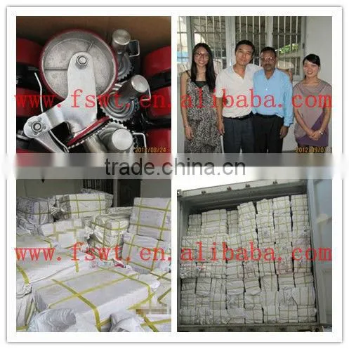 5 Inch Top Plate PU Wheel Double Bearing Fixed Hardware Casters