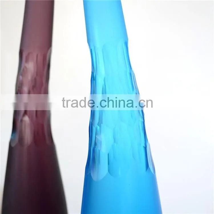 OUBOAO Handmade High Quality 68cm Tall Color Glass Vase For Desktop Decoration Flower Vase