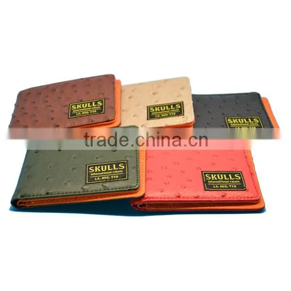 Fashion custom zipper leather wallet case