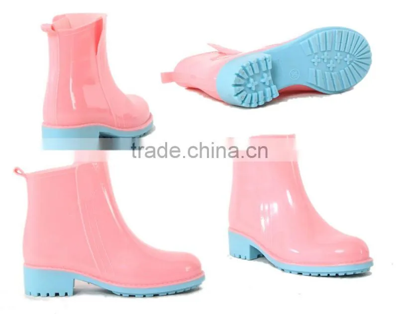 PVC pink and blue fashionabale, hot and cheap and comfortable and safty rain boots