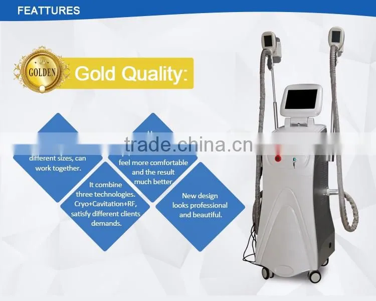 2017 Hottest wholesale cryo + cavitation + RF technologies vertical cooltech fat freezing machine