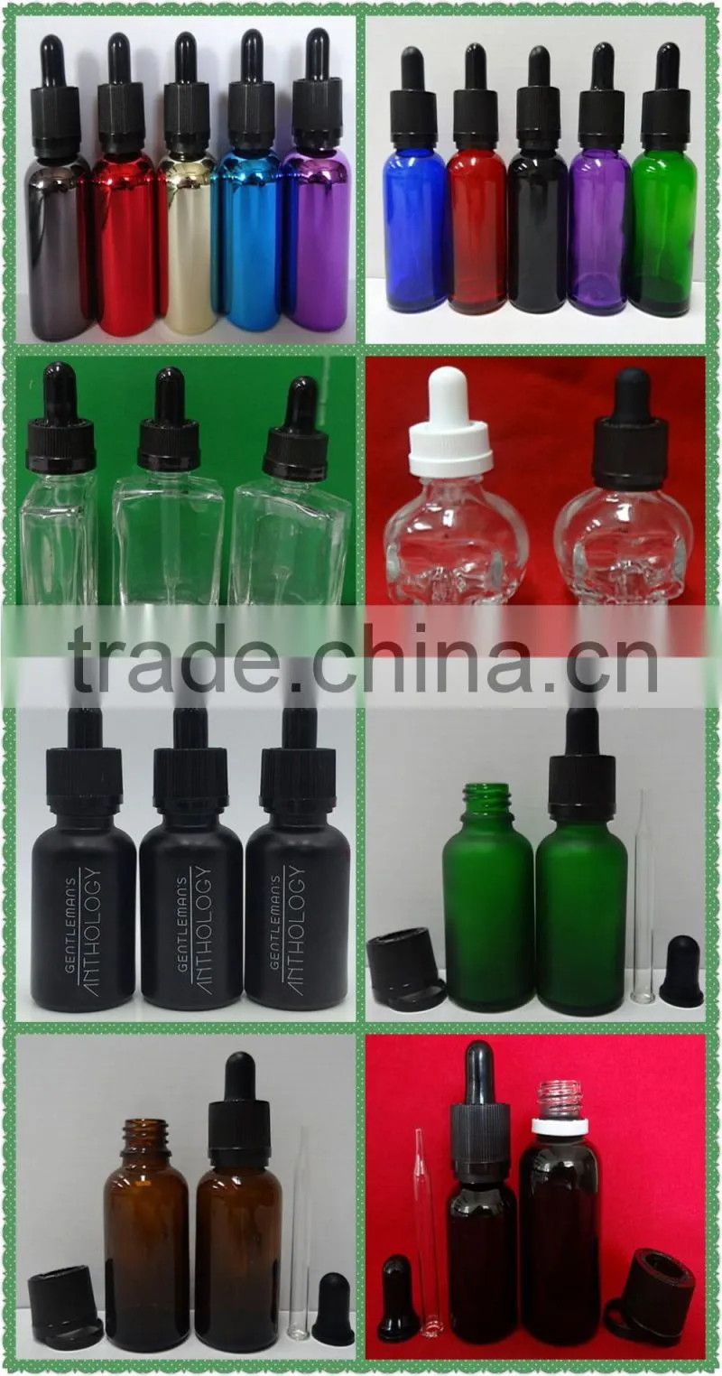 Wholesale Empty E-liquid skull shape glass dropper Bottles for e-juice in Bulk