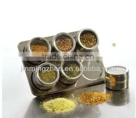 stainless steel spice tin spice box with magnetic rack magnetic spice jar set