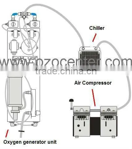 90 + 5% high purity oxygen output two oxygen cylinders exchange working 2 towers oxygen centrator for oxygen machine