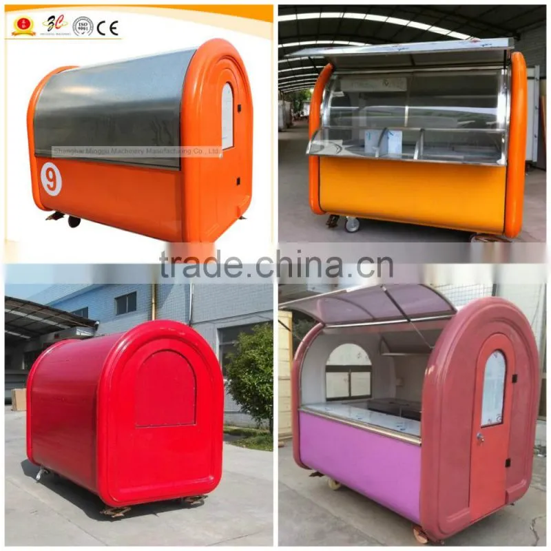 HOT Selling Stainless Steel Street Vending Food Cart Kiosk