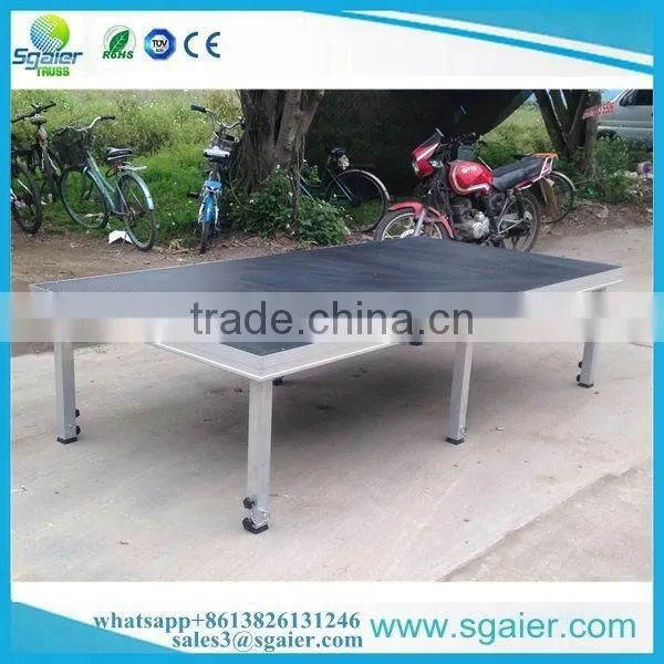 1.22m by 2.44m portable simple stage with 6 square legs