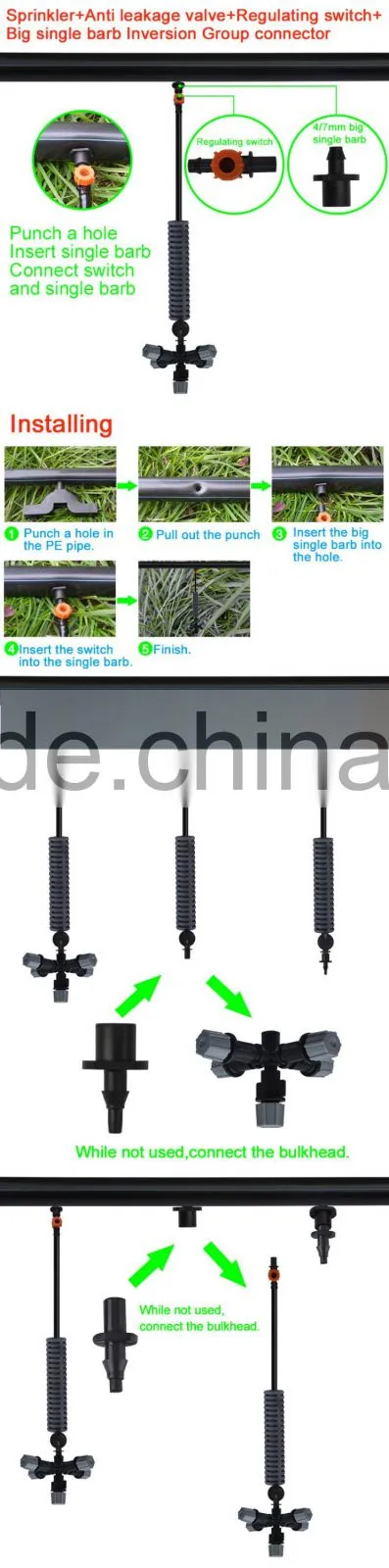 5 way atomizer mist sprinkler,high performance water sprinkler