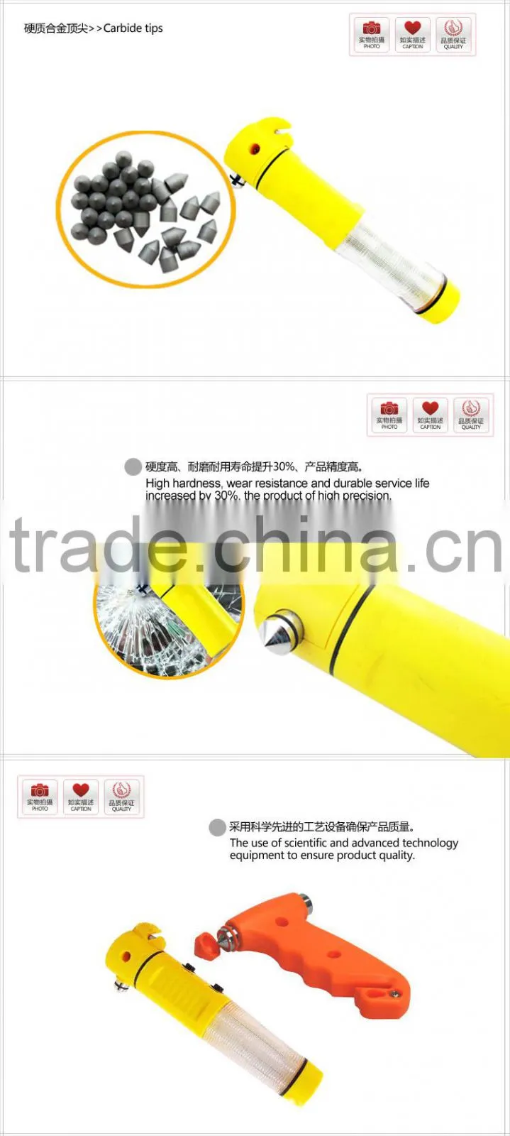 Tungsten carbide tool bits crumbling hammer tips