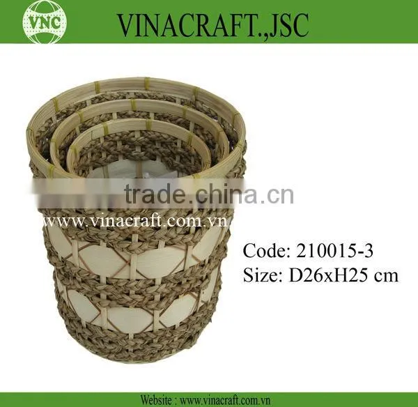 Pressed Bamboo Waste Basket in brown color