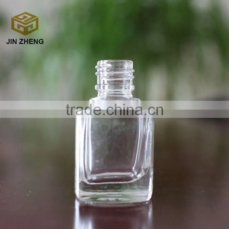 Mini square 8ml transparent glass nail polish bottle