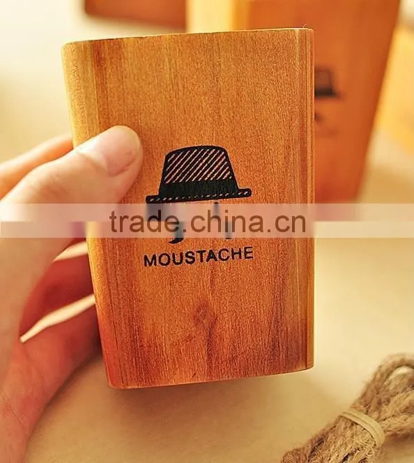South Korea stationery, retro creative beard shape, lovely wooden pencil holder