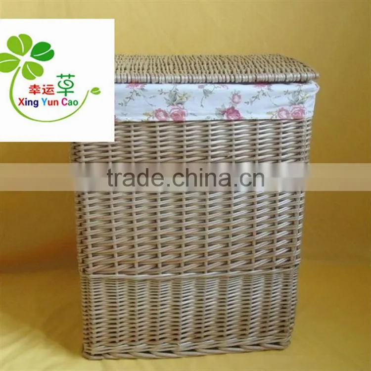 wicker storage basket with liner factory supply