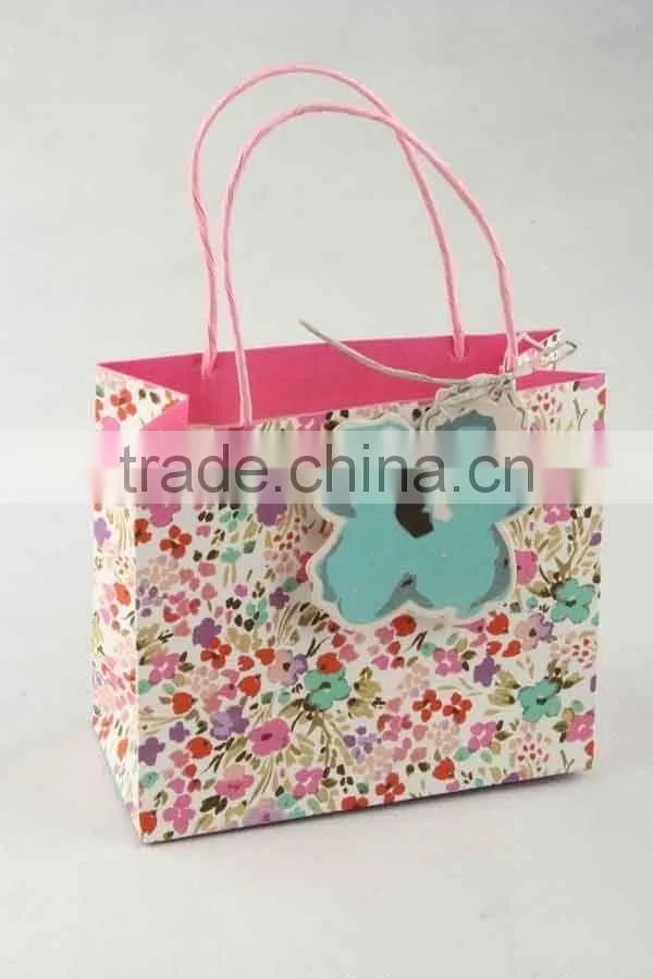 Colorful Shopping Paper Bag With Card /Printed Foldable Gift Bag