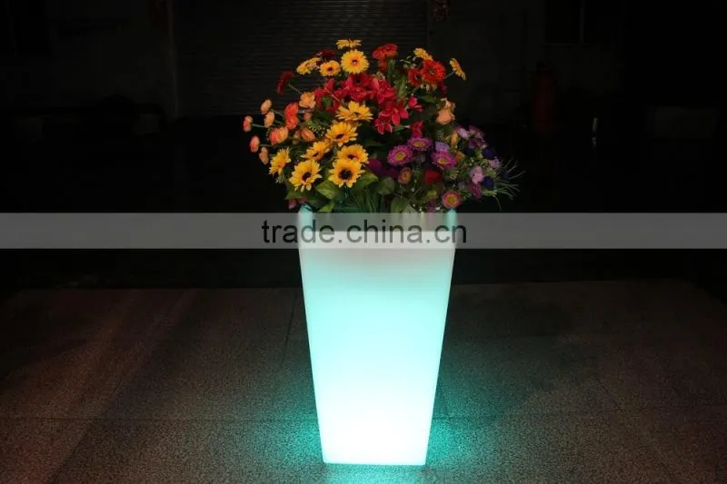 16 colors changing Remote control led light plastic flower pots, led ice bucket