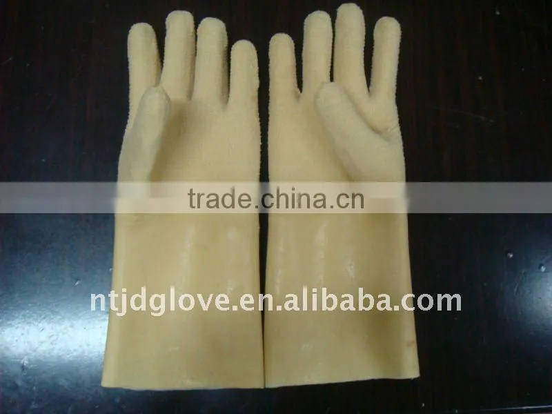 Welding gloves Latex gloves 35 CM Jersey fabric liner,wave crinkled latex glove . Safety gloves