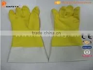 Pink household Latex Gloves With Flower Design Pvc Cuff