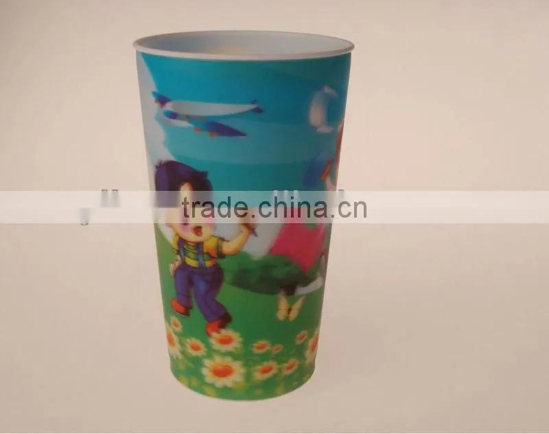 Hotsale Customized LOGO PP Plastic Lenticular Cup With Straw