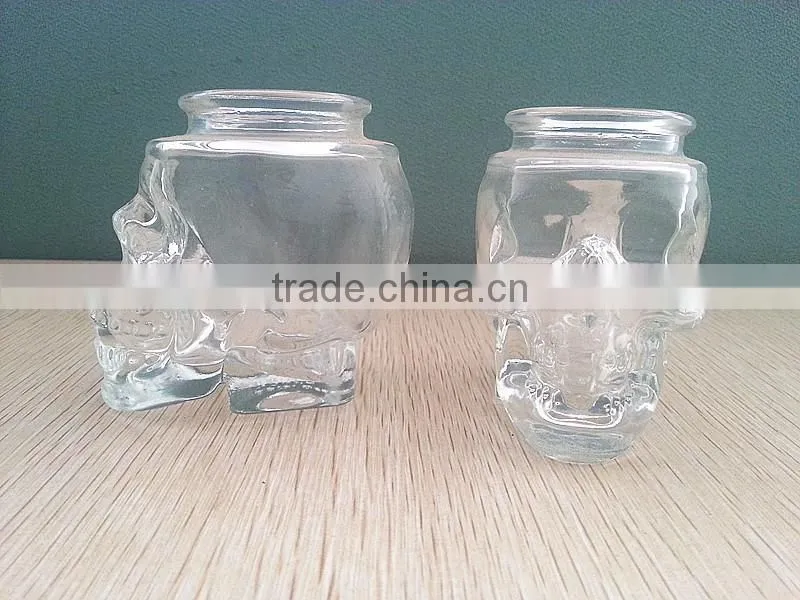 skull glass bottle