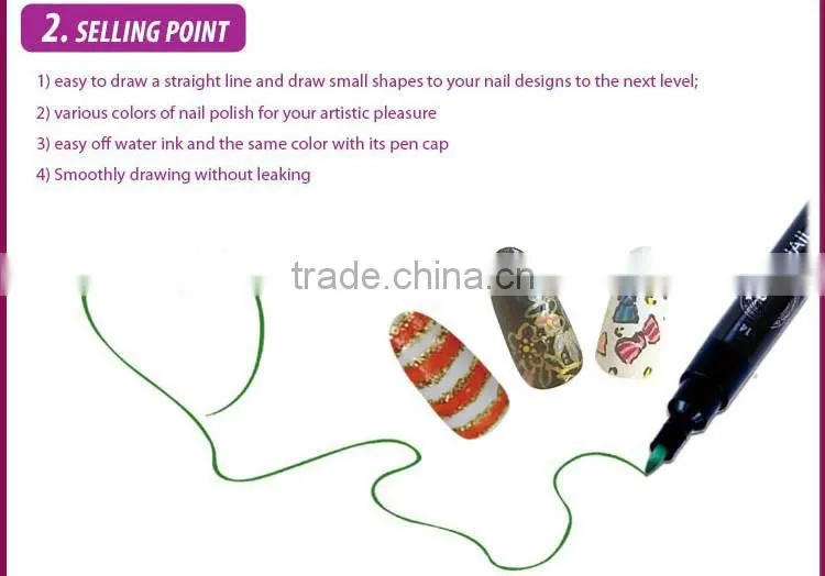 Joyme 16 colorful skydiver water ink nail art drawing pens