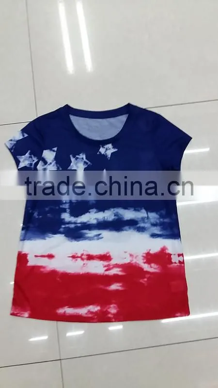 Stock clothing inventory clearance hot sale good quality girl's printed t-shirt