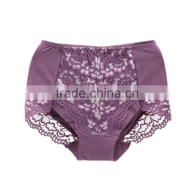 High Quality Custom 95% Cotton 5% Spandex with Lace Sexy Fancy Woman Underwear