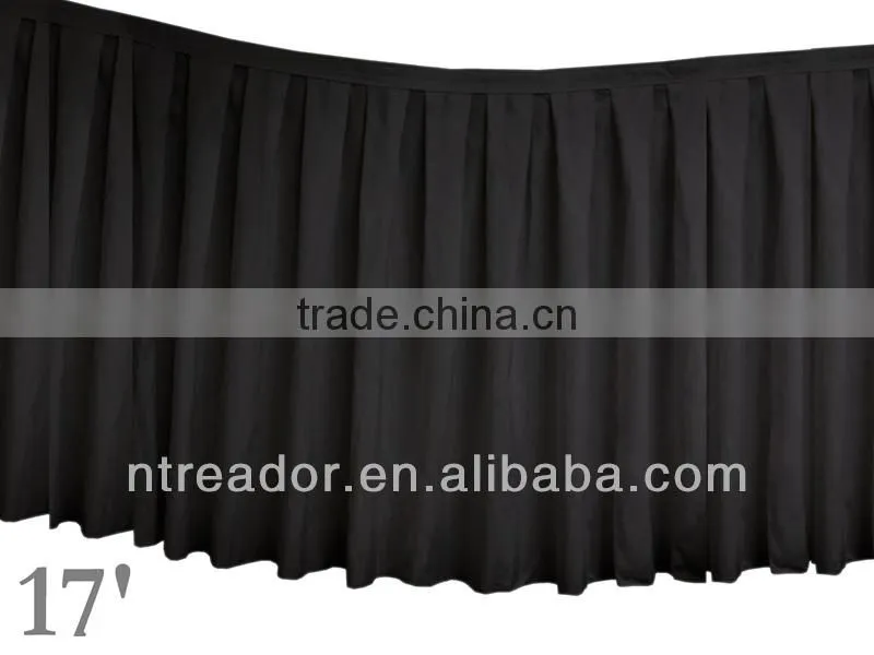 17' Burgundy polyester table skirts