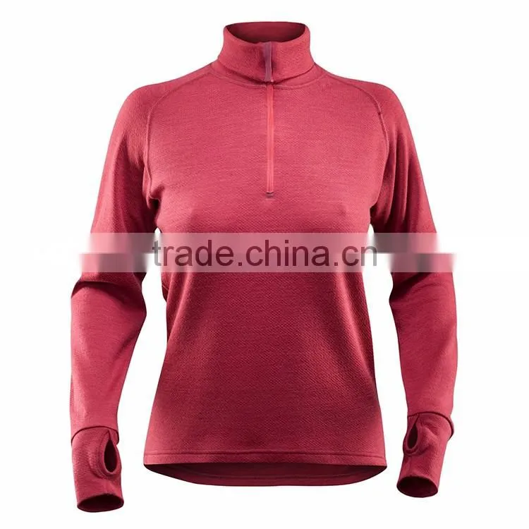 2017 most fashion Dri fit performance mock neck 1/2 Zip Long Sleeve training Top pullover women outdoor sportswear