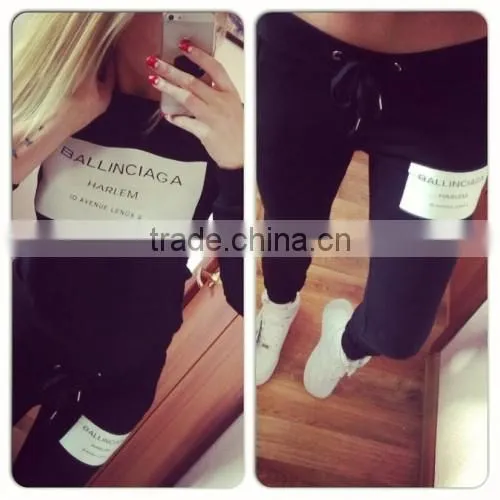 Wholesale Woman Clothes sets 2016 Ballinciaga Tracksuits 2 Piece Set Women Sport Suit Hoodies Jogging