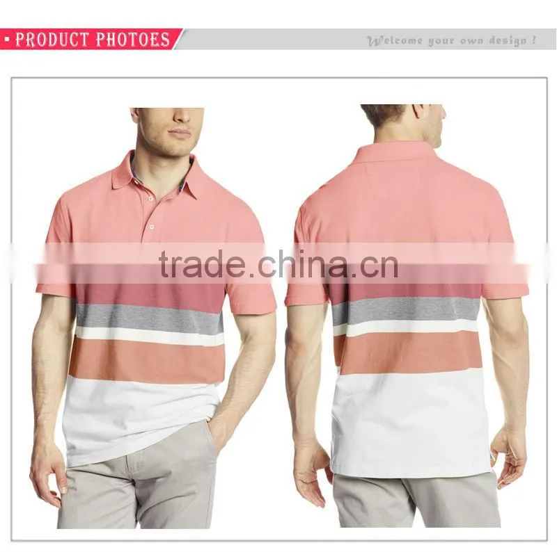 100% Cotton simple wholesale water printing polo shirt with button