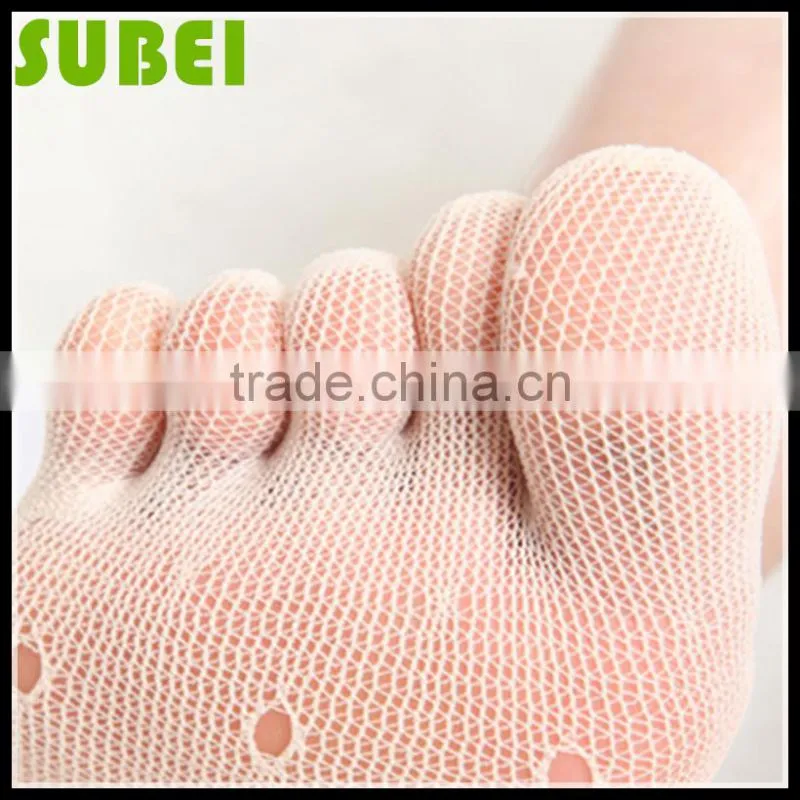Women summer thin five finger silk boat socks ,lady invisible low cut out toe socks